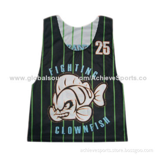 Customized Sublimated Lacrosse Reversible Pinny for Club, Free Designs Accepted